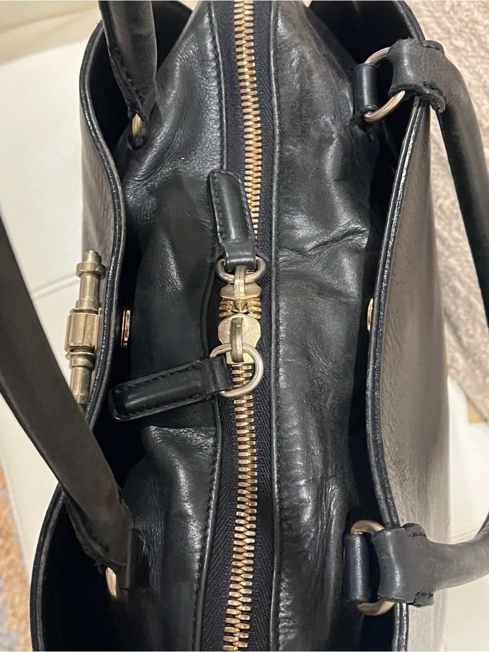 Authentic XL Givenchy Obsedia Black Leather Satchel - Picture 6 of 16